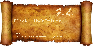 Fleck Libériusz névjegykártya